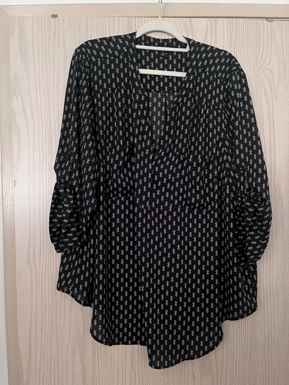torrid Black Blouse with White Micro Print